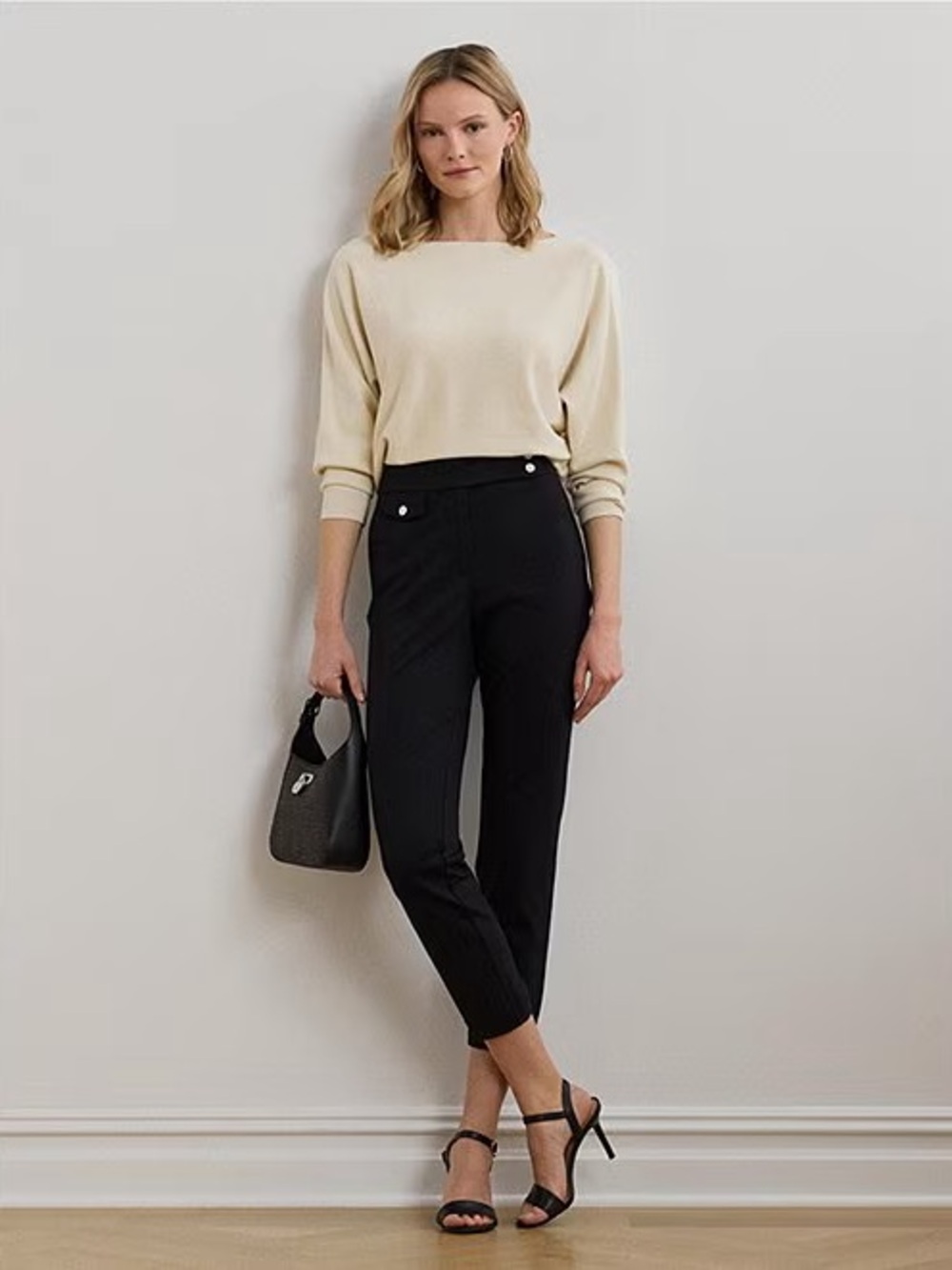 Lauren Ralp Lauren Women's Ponte Ankle Pants Black